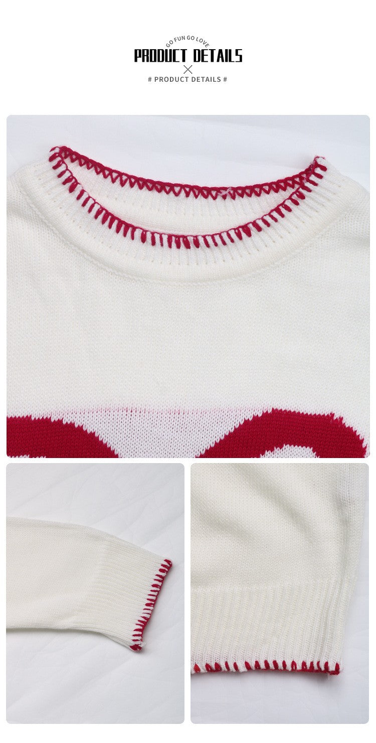 Autumn and winter new European and American fashionable loose long sleeved round neck pullover Christmas sweater