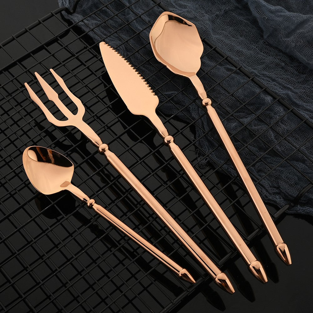Conjunto de Talheres em Aço Inox 304 Preto Espelhado Conjunto de Talheres Faca de Bife Garfo Colher para Lava-louças