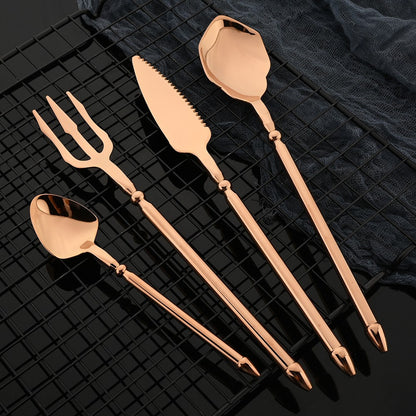 Conjunto de Talheres em Aço Inox 304 Preto Espelhado Conjunto de Talheres Faca de Bife Garfo Colher para Lava-louças
