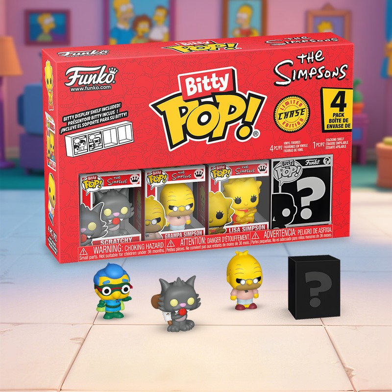 The Simpsons 4 Pacotes de Funko Bitty Pop Desenho Animado Bart Maggie Mini Bonecos Caixa Surpresa Colecionável Edição Limitada Brinquedos Presente Infantil