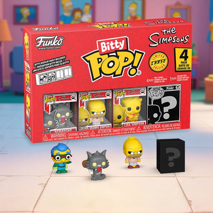 The Simpsons 4 Pacotes de Funko Bitty Pop Desenho Animado Bart Maggie Mini Bonecos Caixa Surpresa Colecionável Edição Limitada Brinquedos Presente Infantil