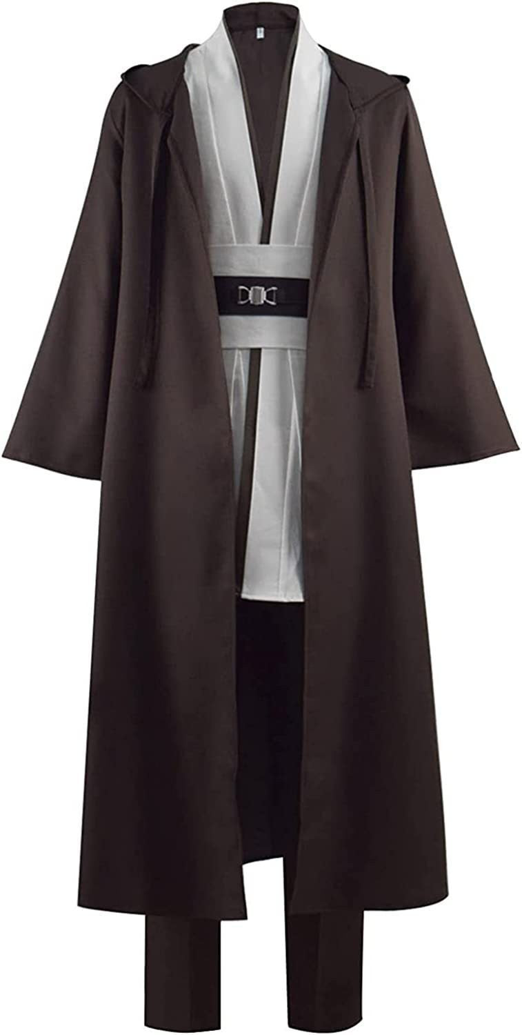 Halloween Jedi Cosplay Costume, Obi Wan Style Cosplay Robe, Retro Sci-Fi Stage Performance Costume