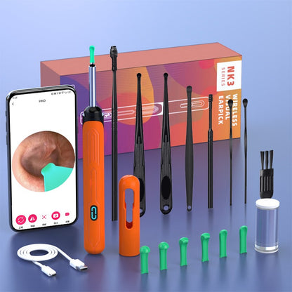 Conjunto de Limpeza de Ouvido com Câmera, Hastes para Ouvido, Otoscópio, Carregamento USB C, Ferramenta de Remoção de Cera com Endoscópio, Câmera Mini de Limpeza de Ouvido, Conjunto de Limpeza de Ouvido