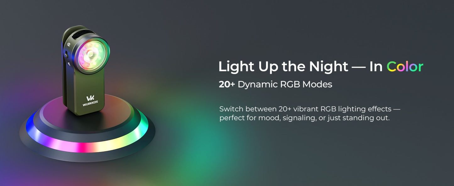 Wurkkos HD03 680LM Mini Clip Light USB C Rechargeable Pocket Flashlight Spotlight/Floodlight Portable EDC RGB Torch with Magnet