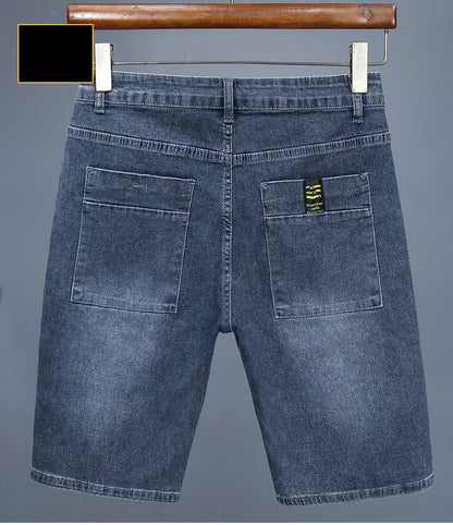 Men's Straight Casual Denim Shorts Simple Solid Color Slim Jeans Comfortable Breathable Bermuda Short Pants Summer
