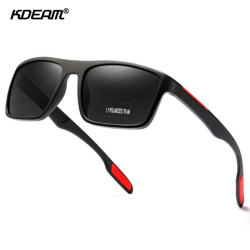 KDEAM Retangular Ultra Leve TR90 Óculos de Sol Masculino Lente Polarizada TAC 1.1mm Dirigir Óculos de Sol Feminino Esportivo Cat.3
