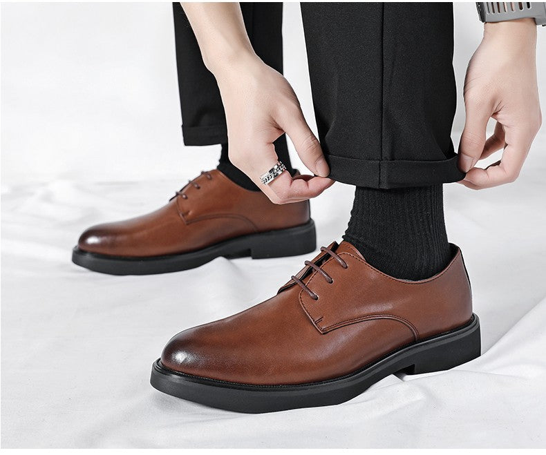 Classic Brogue Office Leather Shoes Men Casual Business Leather Shoes Korean Formal Oxford Men's Dress Shoes