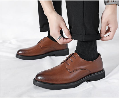 Classic Brogue Office Leather Shoes Men Casual Business Leather Shoes Korean Formal Oxford Men's Dress Shoes