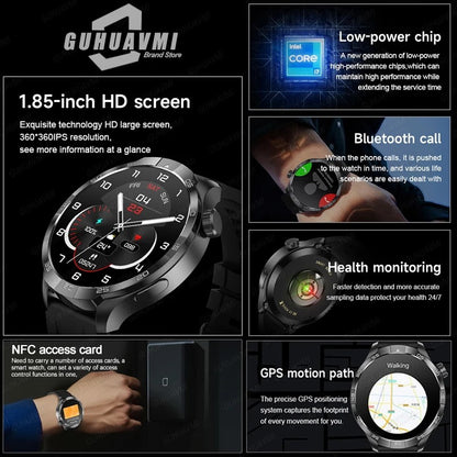 2026 Smart Watch Men AMOLED Always display NFC Bluetooth Call GPS trajectory Waterproof Health Sport Smartwatch Men Custom dial