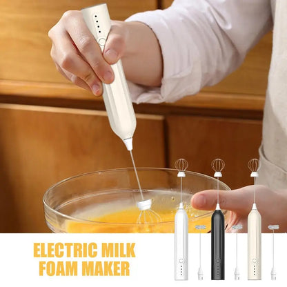 Electric milk frother charging portable egg beater beverage coffee machine handheld 3-speed jam cream machine kitchen blender