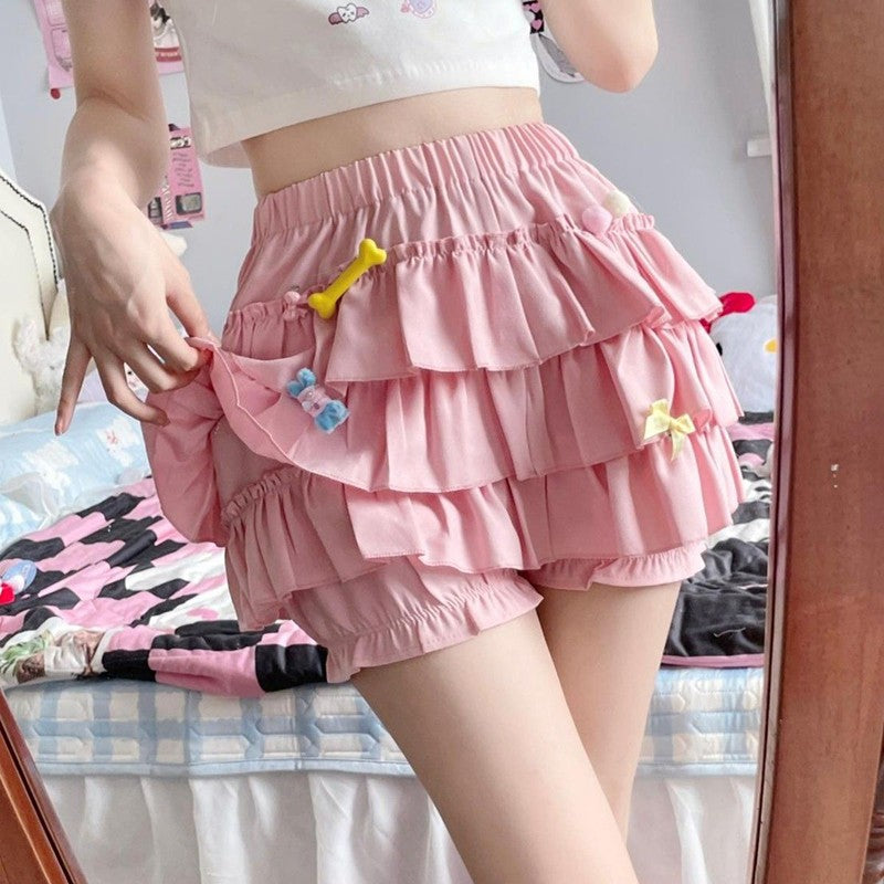 Gidyq High Waist Women Mini Skirts Summer Korean Fashion Ruffle Ball Gowns Skirts Casual Female All Match Cute A Lien Skirt New