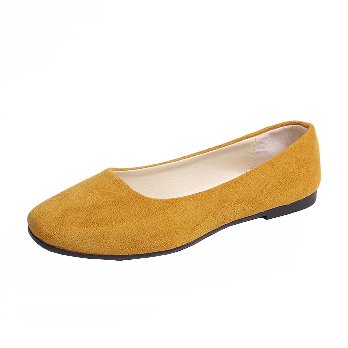 Woman Flats Casual Round Toe Cute Flats Flock Mocasines Ballerina Church Flats Female Suede Elegant Soft Sole Mom Shoes
