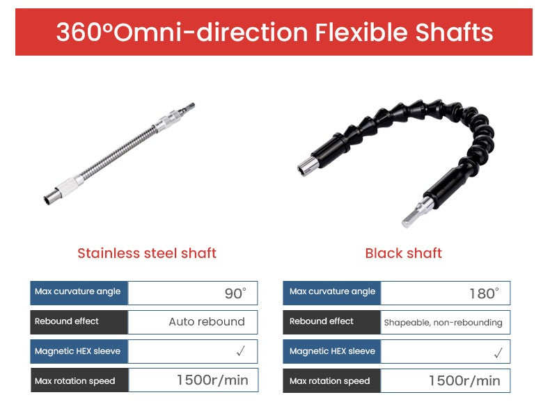 Conjunto de 11 Peças de Suporte de Eixo Flexível para Pontas de Parafusadeira Bosch Professional, Extensor de 200mm e 300mm para Parafusadeira e Furadeira