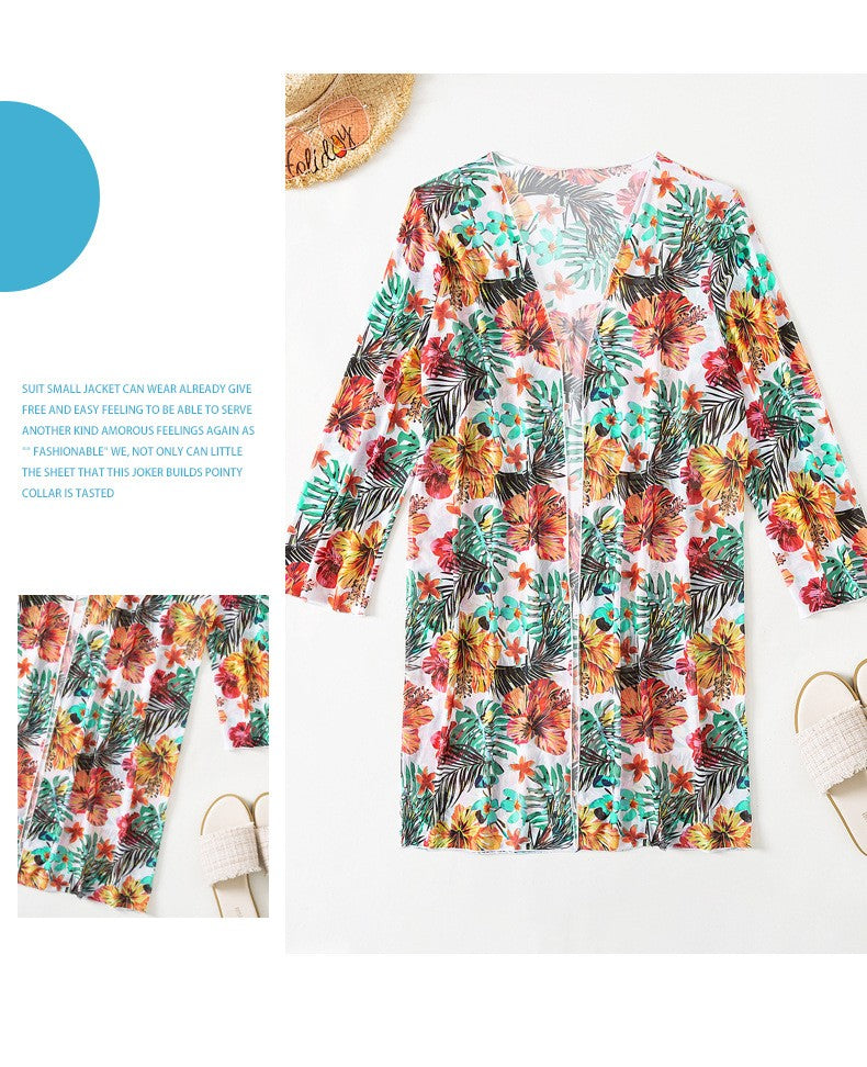 Bohemian Print Sexy Women's Beach Bikinis Three Pieces Bikini Set Cover Up Swimwear High Waisted Bikini Set Women Swimsuit 2025