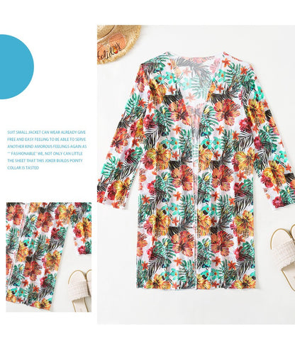 Bohemian Print Sexy Women's Beach Bikinis Three Pieces Bikini Set Cover Up Swimwear High Waisted Bikini Set Women Swimsuit 2025