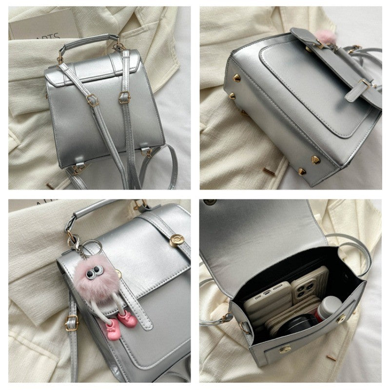 Nova mochila feminina de ombro duplo, moderna, bolsa de ombro único simples e casual, mochila pequena