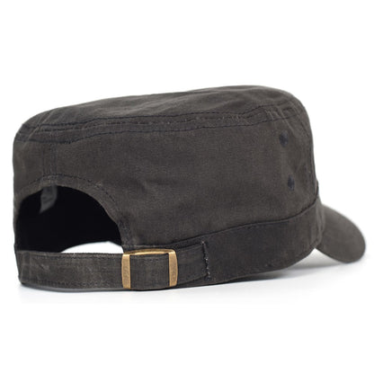 Bonés Militares de Lona Encerada Algodão Masculinos Impermeáveis Chapéu Cadete do Exército Design Único Vintage Topo Reto