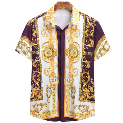 Unisex 2025 Breathable Hawaiian Shirts Baroque French Men's Shirts 3D Printi High Fashion Street Loose Men's Streetwear Shirts