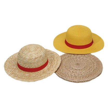 Matching Family Hat - Luffy Straw Hat for Cosplay & Beach, Sun Protection Summer Hat for Men Women Kids