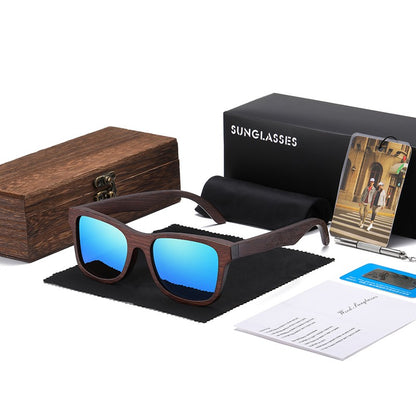 Óculos De Sol GM De Madeira De Bambu Natural Feitos À Mão Polarizados Lentes Com Revestimento Espelhado Com Caixa De Presente