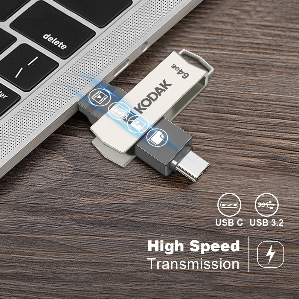 Pen Drive Kodak K273 USB 3.1 OTG 64 GB USB3.1 Gen 1 Tipo C Pen Drive 64G USB-C Cartão de Memória 64gb Alta Velocidade