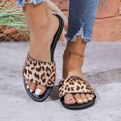Casual Denim Slippers for Women 2025 Fashionable Non-Slip Wear-Resistant Soft Bottom Comfortable Flat Heel Sandals