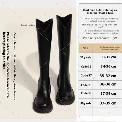 Real Soft Leather Boots 2025 Autumn And Winter New Knight Boots Height Increasing And Slimming Boots Thick Soled High Boots Long