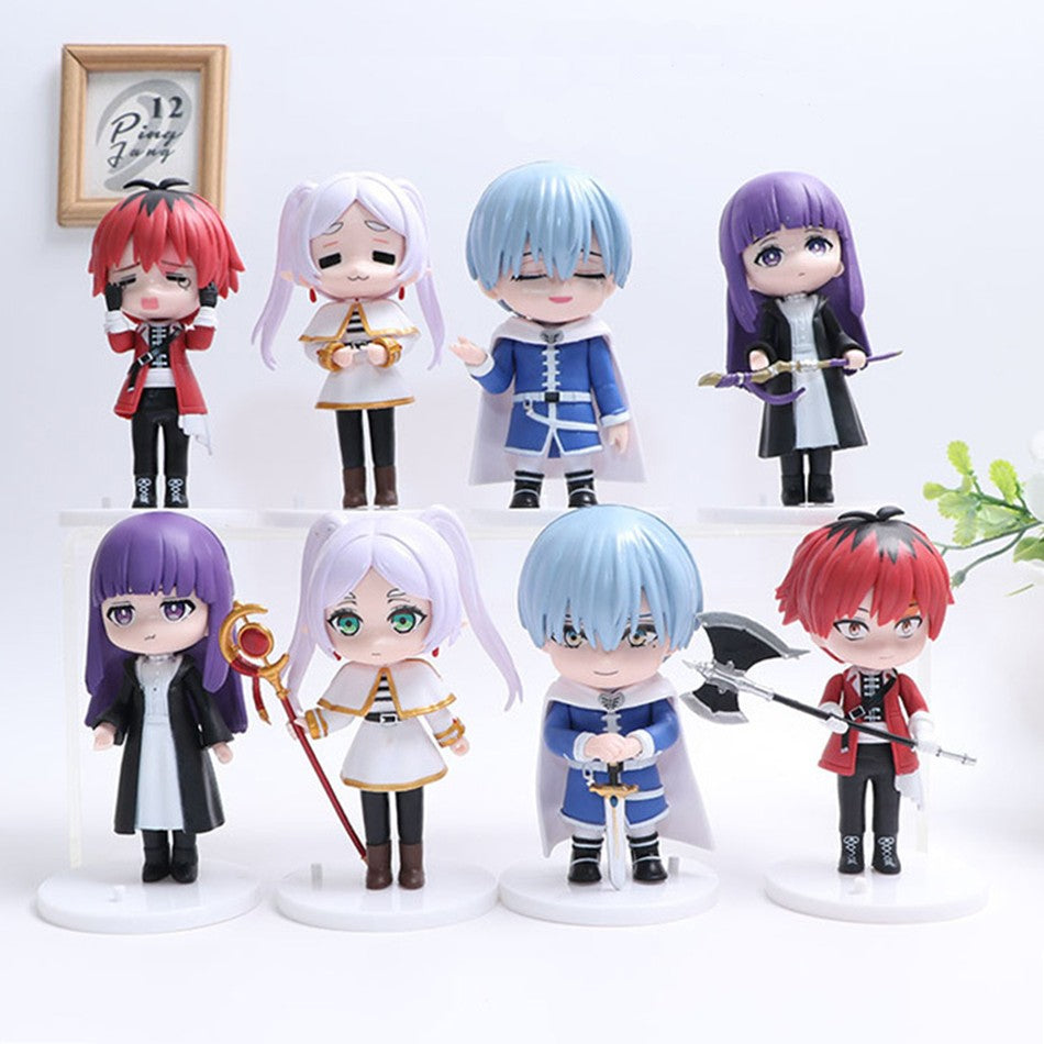 4-8 peças Frieren: Beyond Journey's End Anime Figura Bonecos de Ação Frieren Noodle Stopper Figura Coleção Modelo Brinquedos