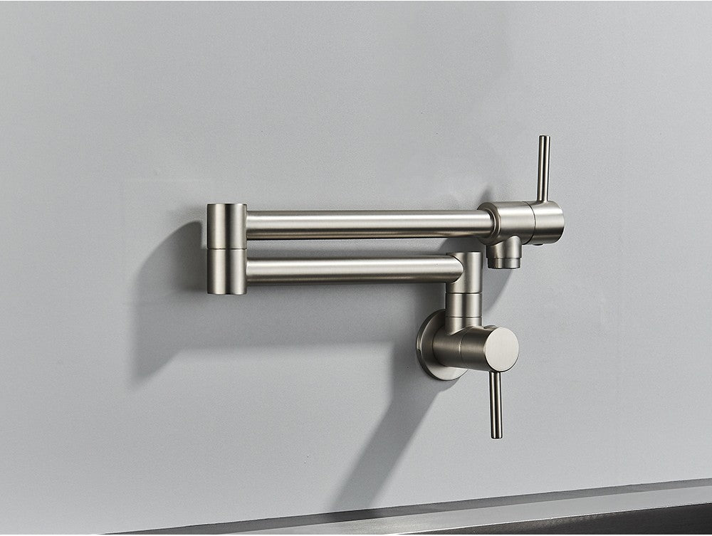 Brushed Gold Rotated Kitchen Sink Faucet Cold Water Tap Brass Basin Sink Swivel Faucets Wall Mounted Faucet