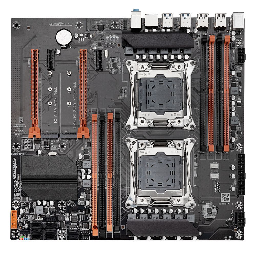 MOUGOl X99 Dual CPU Gaming Motherboard DDR4 M.2 NVME USB3.0 E-ATX LGA2011-3 Support Xeon E5 2680 V4 CPU Server Motherboard
