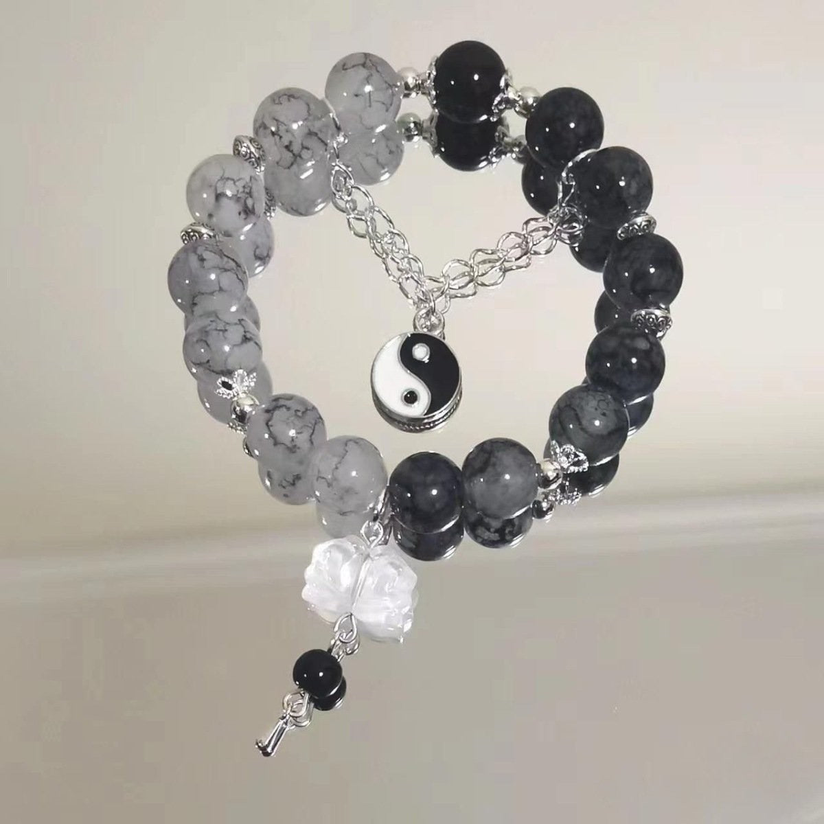 Nova pulseira de cristal com contas simples para mulheres meninas coreanas ins flor raposa pena borla pulseiras melhores amigas joias presentes 2024