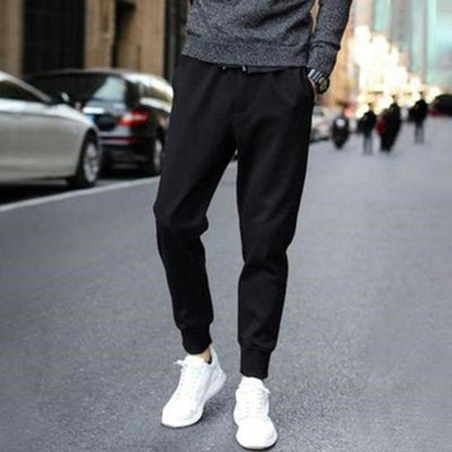 Men's Winter Thiened Fce Lined down Cotton Pants Casual Spor Long Trousers Loose Fit Warm Outerwear for Autumn And Winter