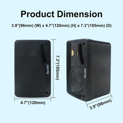 Caixas de Som Passivas Externas Herdio 3.5'' com Fio e à Prova D'água 200W, 3 Vias, Montáveis na Parede, Premium, Para Pátio, Barco Náutico