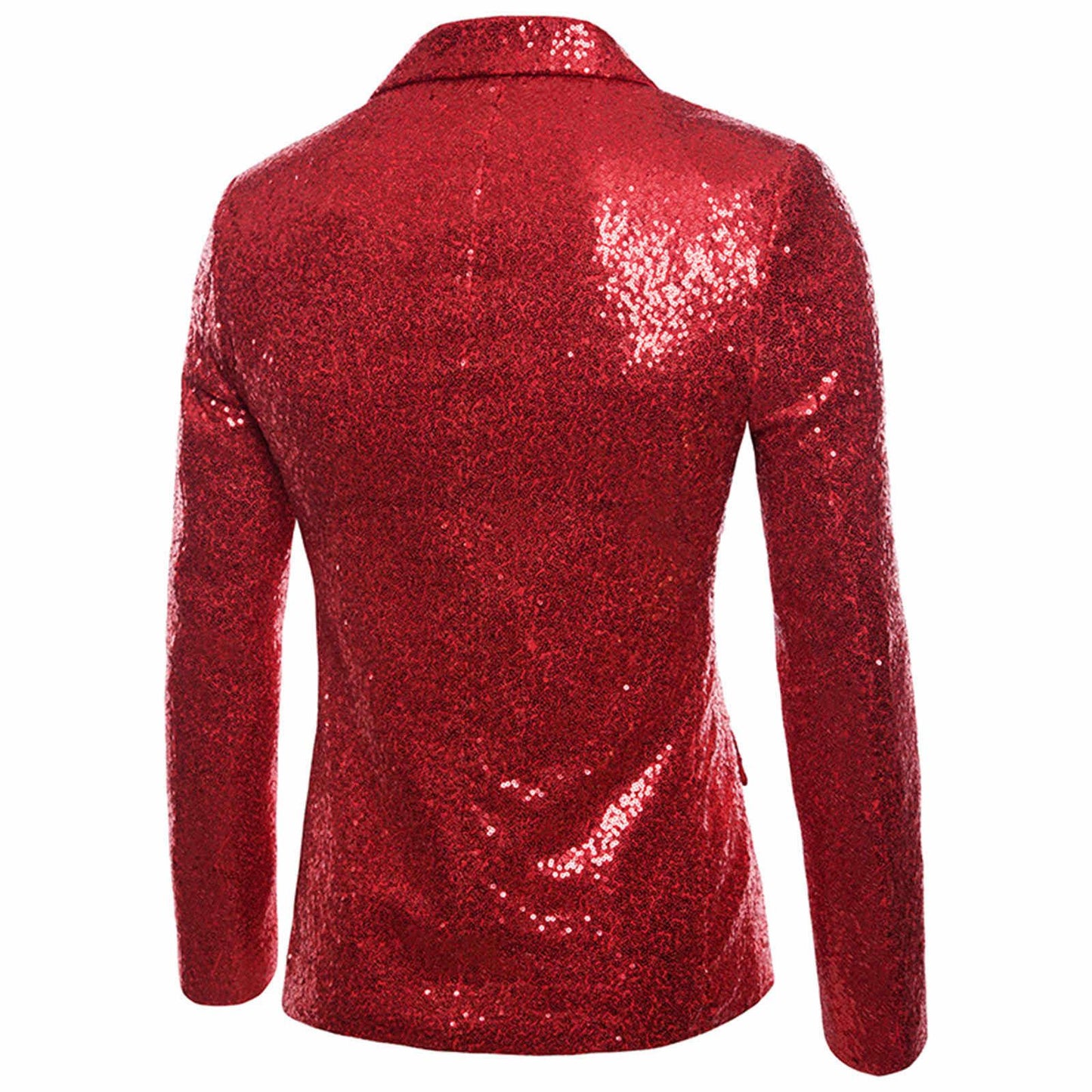 Trendy Sequin Men'S Sequin Jackets Charm One Button Stage Performance Red Sliver Black Blazers Coat Male Glitters Formal Suit