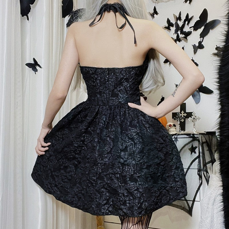 Dark Halloween Lace Dress Punk Trend Sexy Evening Dress Suspender Skirt For Women