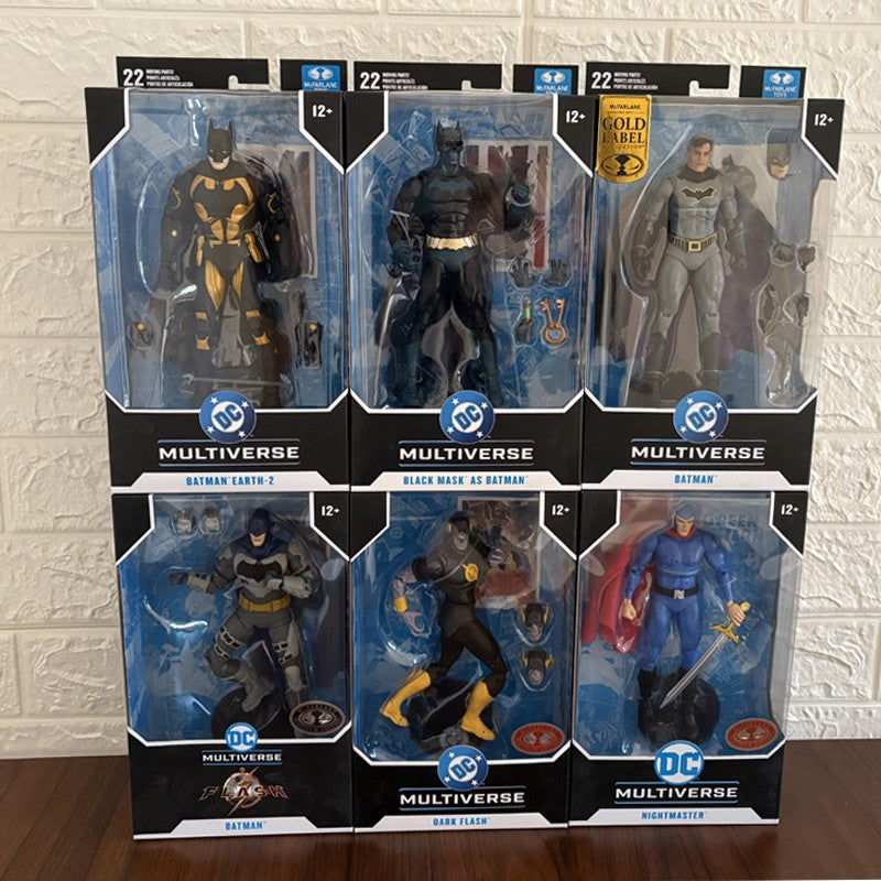 McFarlane Toys Dark Flash/Batman (DC Rebirth)/Máscara Negra como Batman, Boneco Articulado de 18cm, Kit de Garagem Modelo DC Multiverse
