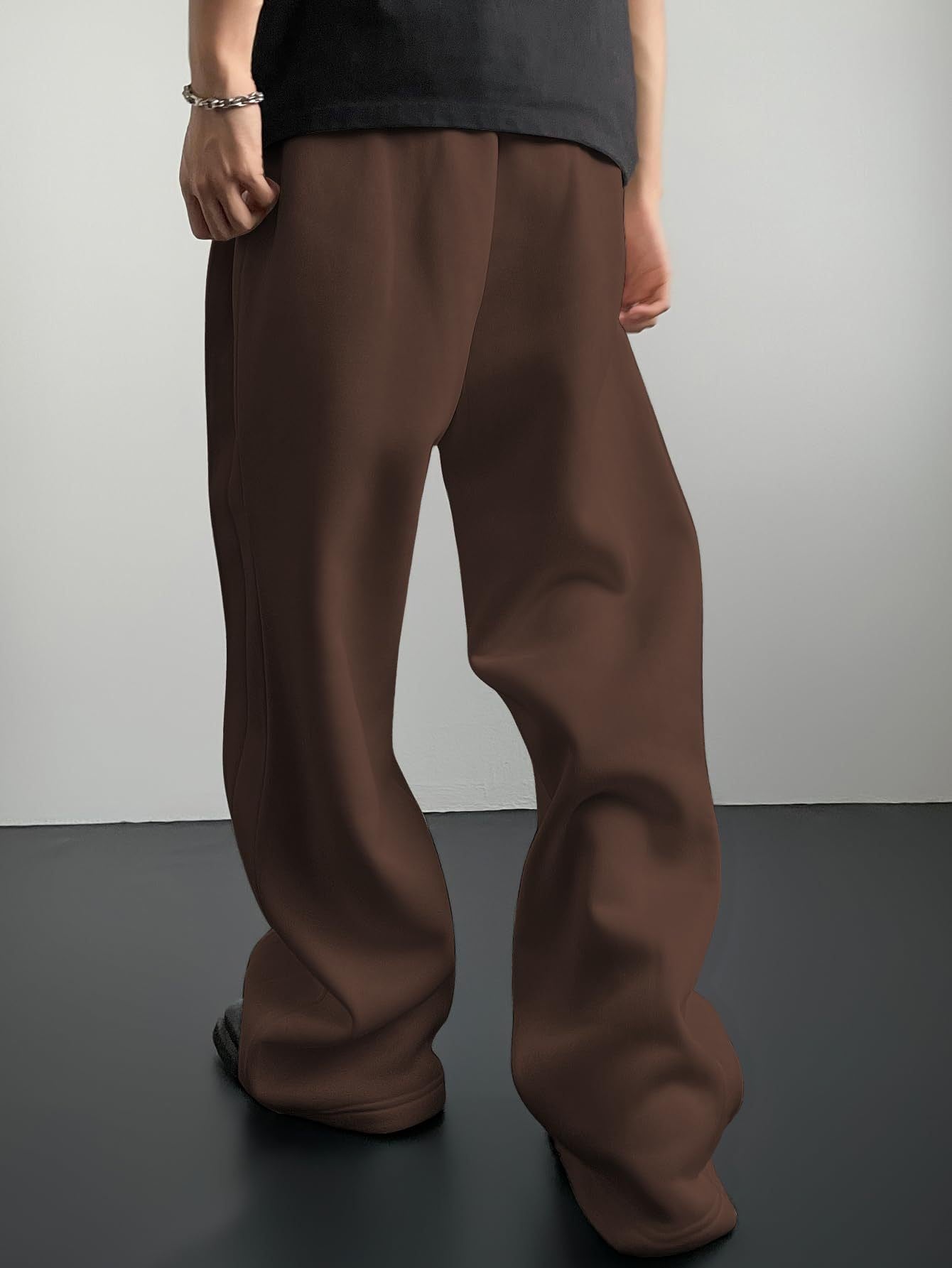 25 European and American men's waist trousers waist drawstring straight wide-leg loose trousers sports trousers pocket men pants