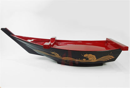 Barco de sushi preto Sashimi gelo seco barco de cozinha ABS prato de salmão prato de sashimi Culinária japonesa Barco Dragão recipiente