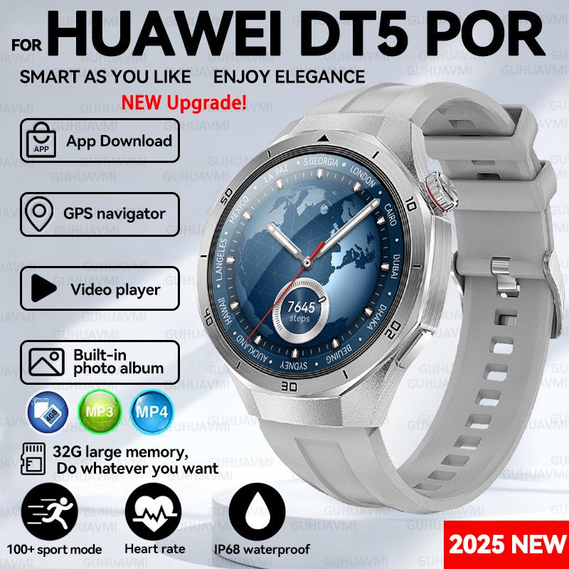 2025 New For HUAWEI GT 5 Pro 32Gb Memory SmartWatch AGPS Beidou Navigation Sapphire Screen HD Video Bluetooth Call SmartBracelet