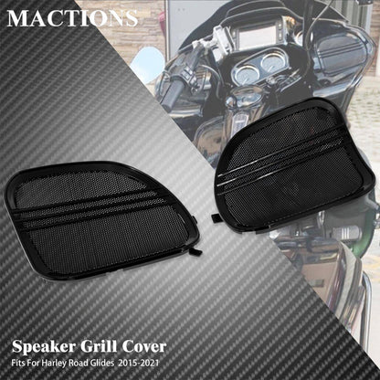Grades do Alto-falante de Motocicleta Tri-Line Preto Tampas da Buzina da Grade Para Harley Touring CVO Road Glide FLTRX Special FLTRXS 2015-2023