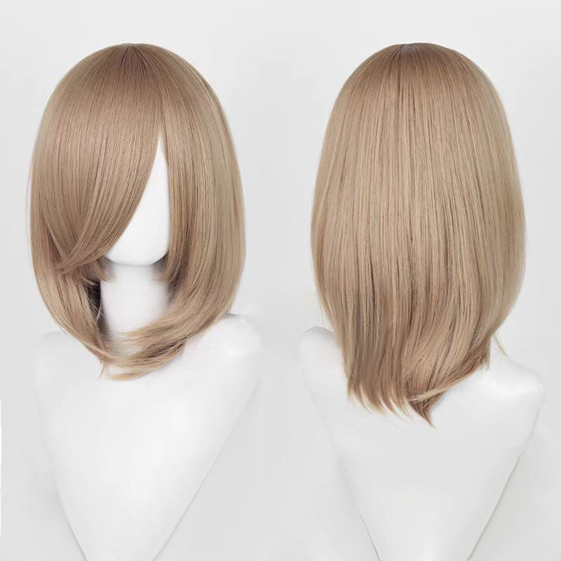 Perucas de Cosplay Multicoloridas 40cm Curtas Retas Masculinas Perucas Sintéticas Resistentes ao Calor para Cosplay de Anime e Festas de Halloween
