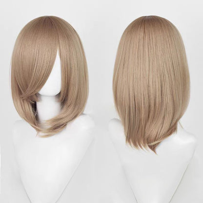 Perucas de Cosplay Multicoloridas 40cm Curtas Retas Masculinas Perucas Sintéticas Resistentes ao Calor para Cosplay de Anime e Festas de Halloween