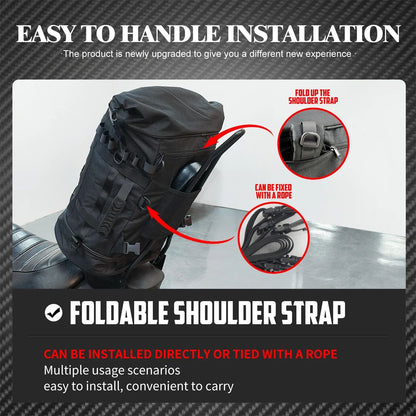 Mochila Universal para Motocicleta, Alforje, Sissy Bar, Encosto, Bolsa de Bagagem Traseira, Mochila Multifuncional para Exterior com Alças