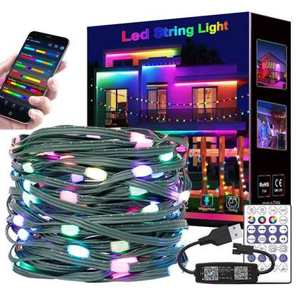 WS2812B LED String 5M 10M 20M RGBIC Dream Color Party Christmas Lights Individually Addressable String Lights Waterproof DC5V