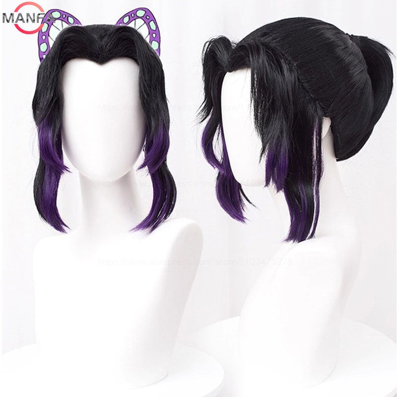 High Quality Shinobu Kochou Kanae Kanawo Tsuyuri Kanao Cosplay Wig Heat Resistant Synthetic Hair Anime Role Play Wigs + Wig Cap