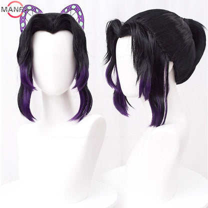 High Quality Shinobu Kochou Kanae Kanawo Tsuyuri Kanao Cosplay Wig Heat Resistant Synthetic Hair Anime Role Play Wigs + Wig Cap