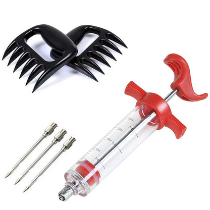 Conjunto de Injetor de Temperos em Aço Inoxidável para Carne, Peru, Frango, Injetor de Sabor, Molho de Cozinha, Injeção de Marinada, Acessórios de Cozinha Doméstica