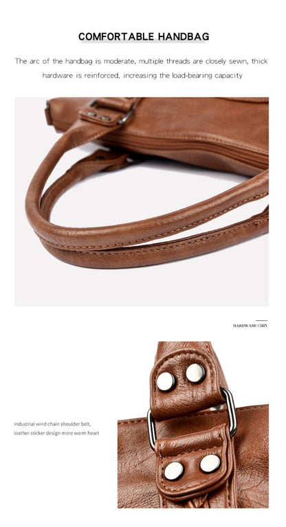 Genuine Brand Soft Leather Shoulder Crossbody Bags for Women Hot Luxury Handbag Women Bags Designer Casual Tote Messenger Bag