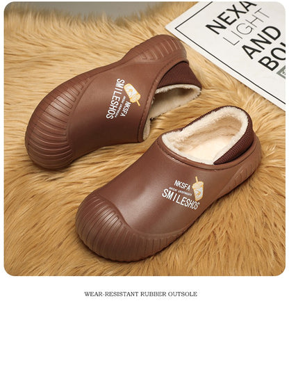 Men Winter Warm Slippers Couple House Cotton Shoes Outdoor EVA Fur Shoes Plush Slippers Home Bedroom Shoes Big Size Slides 39-44