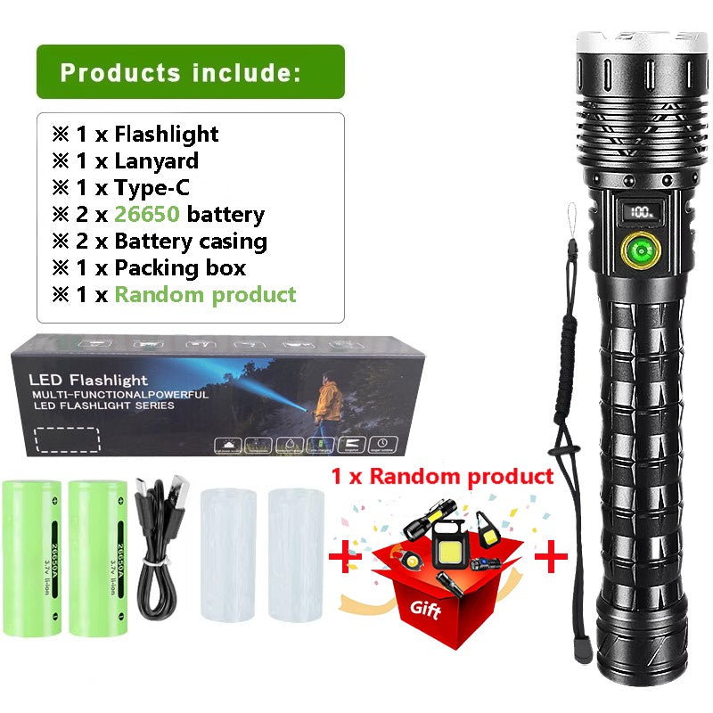 10000mAh High Power LED Flashlight Long Range 5000M Rechargeable Tactical Torch Ultra Powerful Outdoor Hand Lamp Camping Lantern